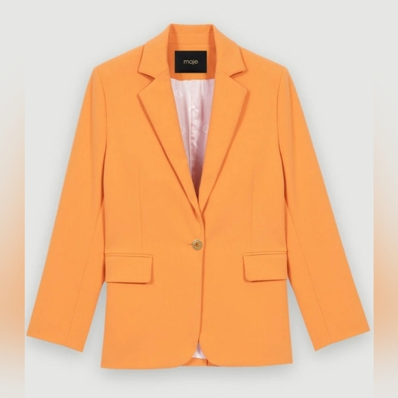 MAGE Women's Orange Blazer. MSRP $565 - Picture 5 of 12